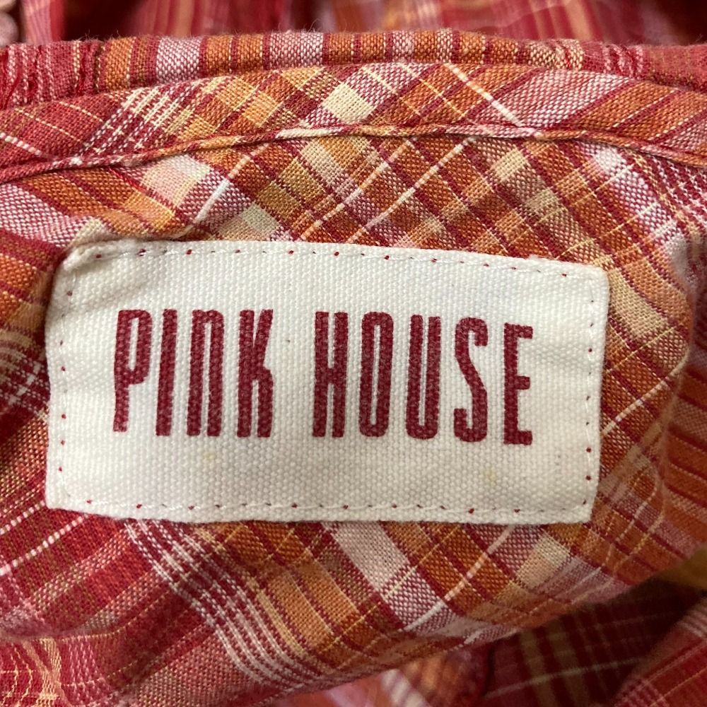 PINK HOUSE ピンクハウス チェック ノースリーブパーカー スカート 2点セット レッドオレンジ レディース 古着 WWW_MORNINGWALKER_COM