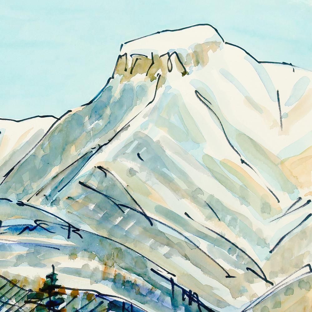 雪山の稜線に宿る美しさを映した