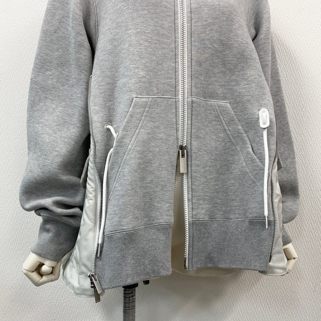 56l18 sacai サカイ Sponge Sweat × MA-1 Zip Up Hoodie ドッキング 