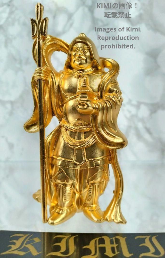 毘沙門天 Vaisravana 10cm 3.9inch 開運七福神（金メッキ/24金