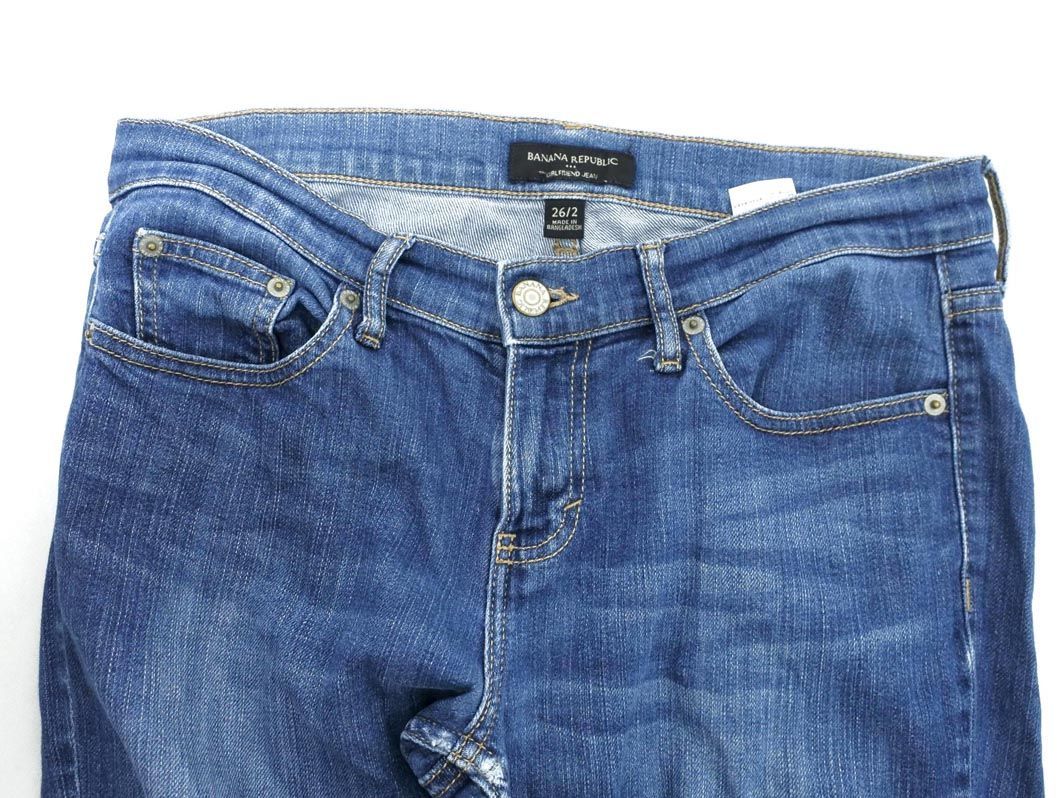 BANANA REPUBLIC バナナリパブリック USED加工 デニムパンツ size26/青 ■■ レディース