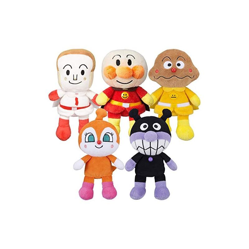 セガトイズ SEGA TOYS アンパンマン プリちぃビーンズS Plus 5体 ぬいぐるみ セット アンパンマン しょくぱんまん カレーパンマン バイキンマン ドキンちゃん 1