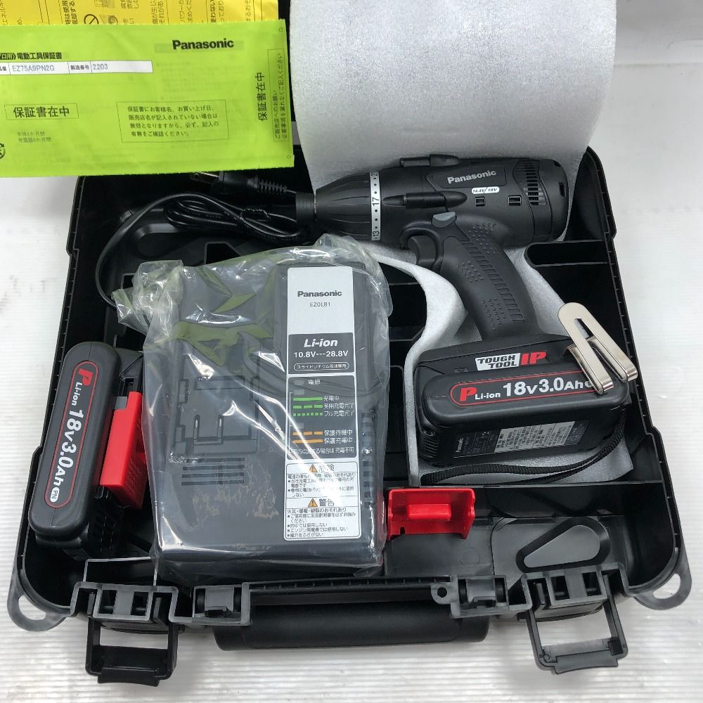 Panasonic パナソニック 電動工具 インパクトドライバ S 付属品完備 EZ75A9PN2G-B ブラック