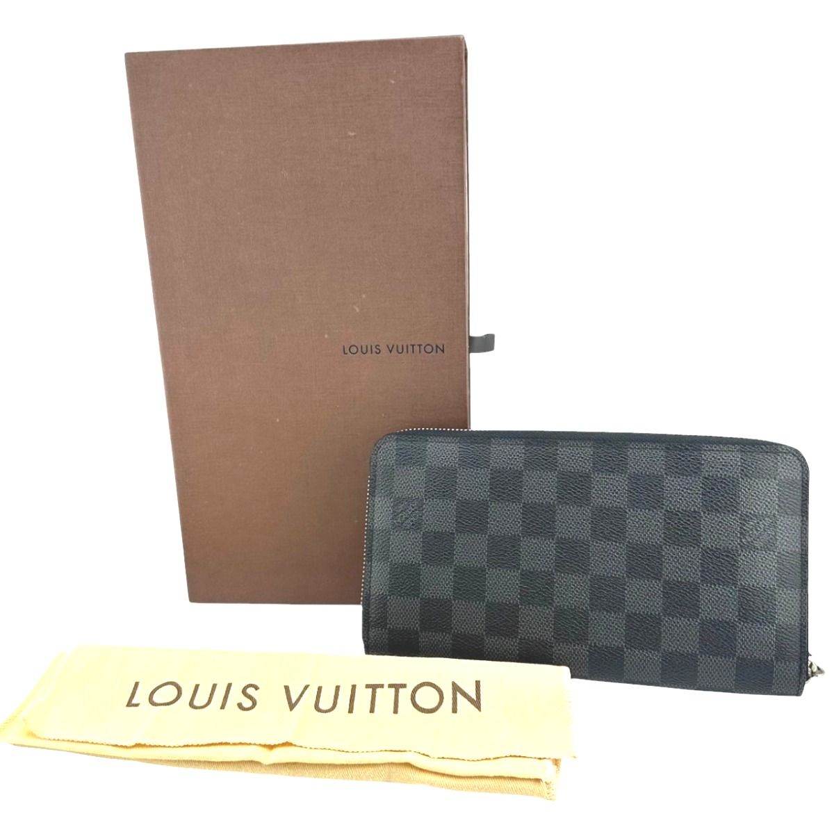 ルイヴィトン N63077 ダミエ グラフィット ラウンドファスナー ジッピーオーガナイザー 長財布 LOUIS VUITTON ブラック