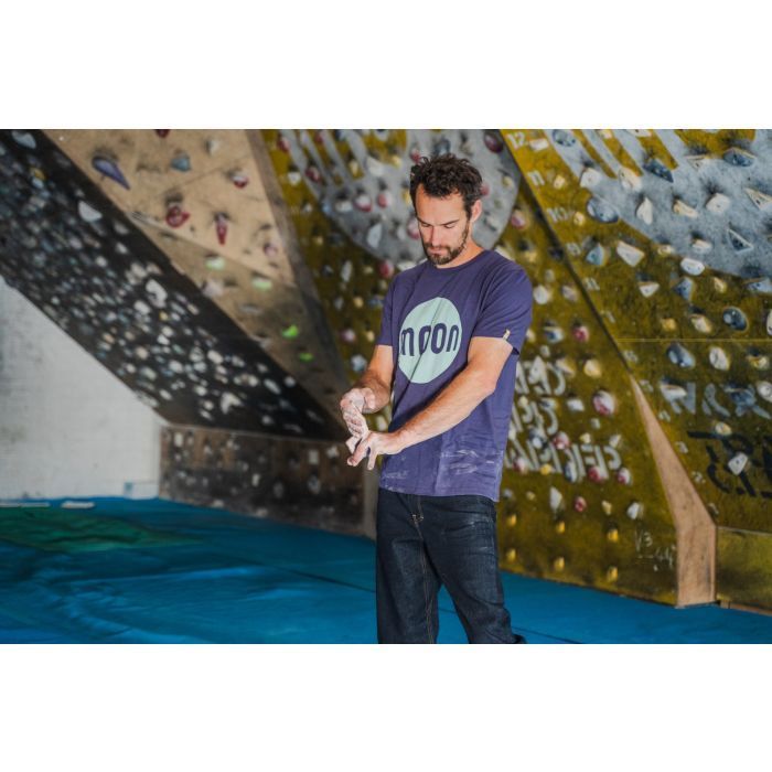 MOON Logo Climbing T-Shirt Heather Blueムーン ロゴ