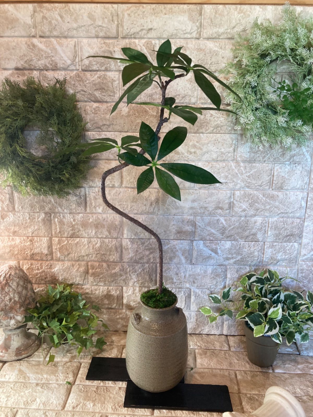 光触媒　人工観葉植物　ウォールグリーン　フェイクグリーン　エバーフレッシュ12w 楽天市場】フェイクグリーン エバーフレッシュ 大型 観葉植物