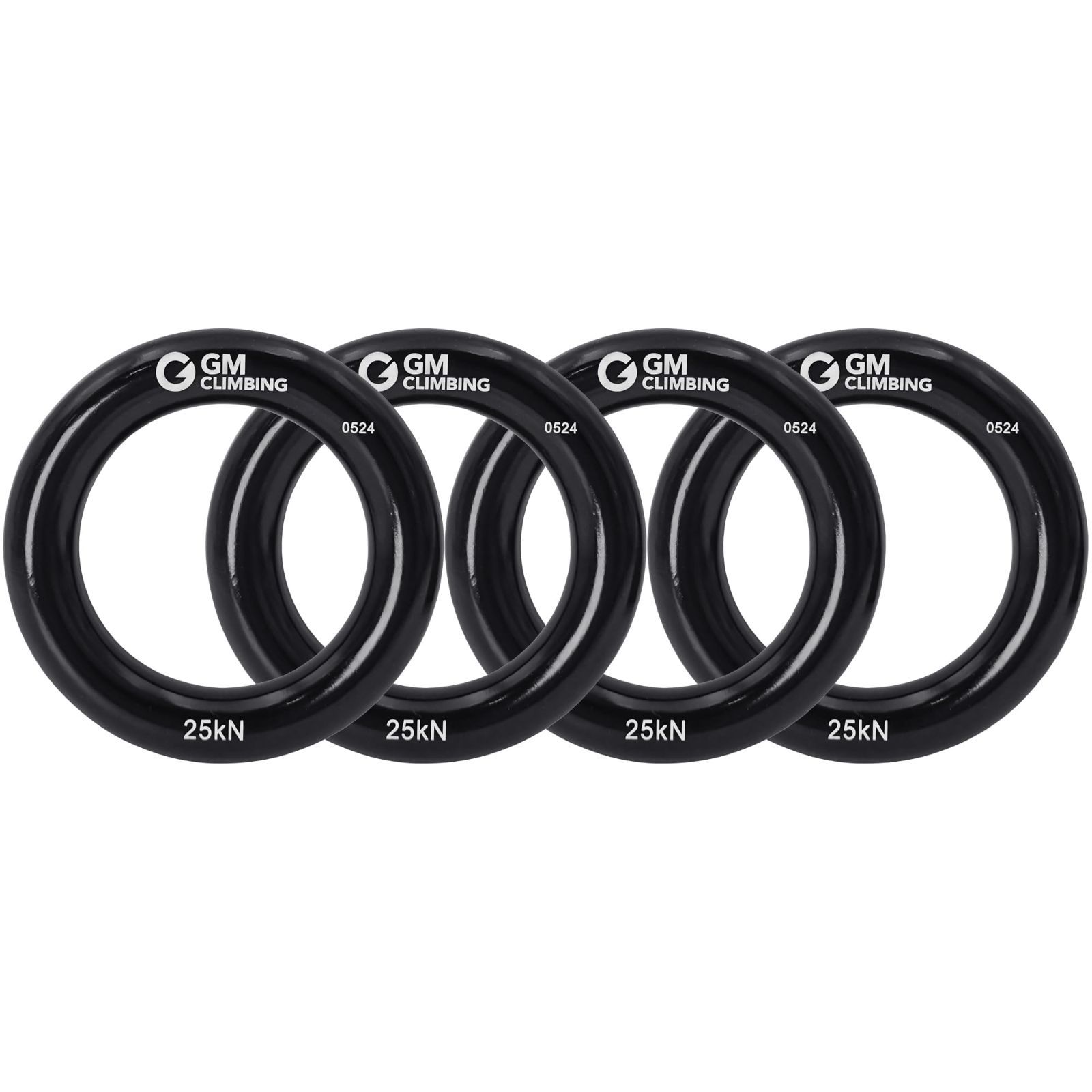 Lサイズ ブラック_4個入り GM CLIMBING 4個セット 25kN アルミニウム ラッペルリング クライミング フリクションセーバー ノット ヒッチリング Lサイズ ブラック