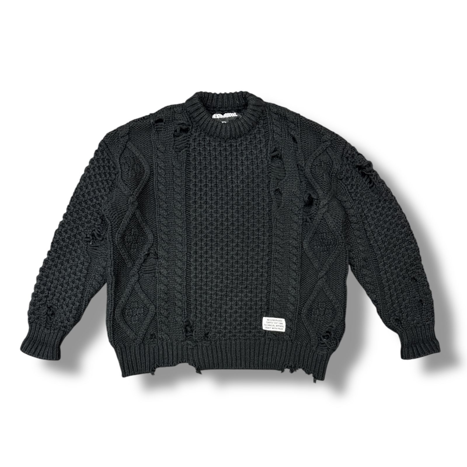 参考上代28600円 NEIGHBORHOOD 22AW SAVAGE CABLE SWEATER サ