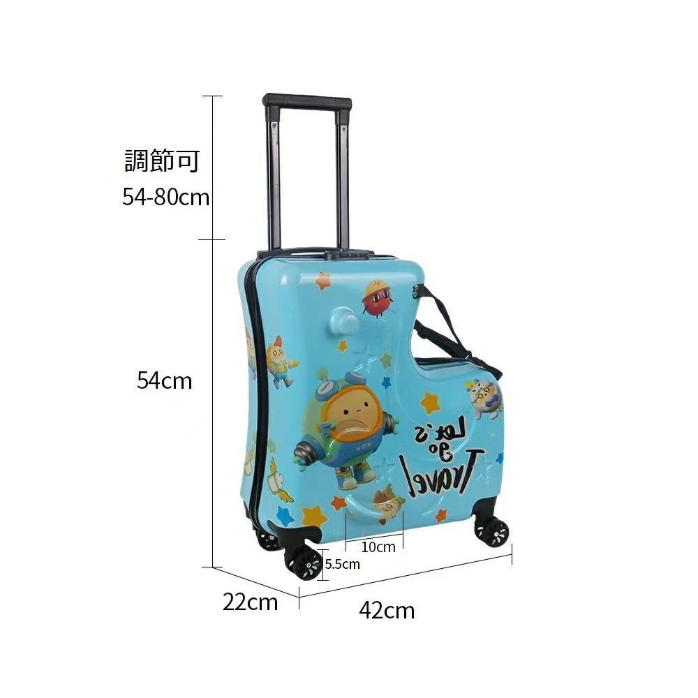 子供が乗れるキャリーケース　キッズトラベルキャリーケース ４輪 ダイヤルロック 子供が乗れる キャリーケース ホワイト ブラック スーツケース