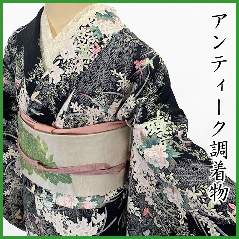 昭和レトロアンティーク華やかな着物単品 楽天市場】Girly 浴衣 単品 レトロ レディース 古典 女性 昭和