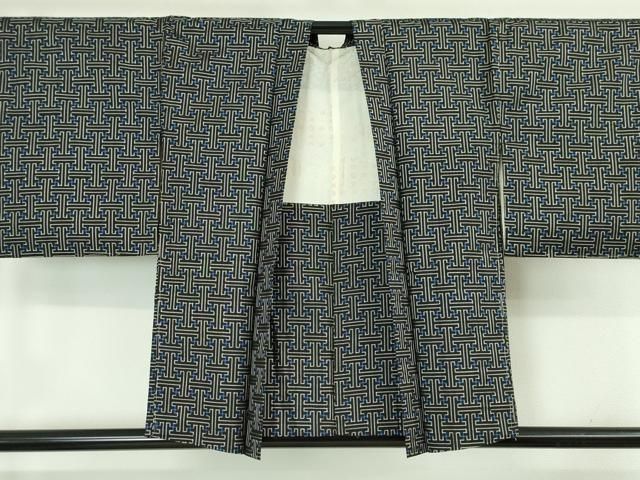 平和屋本店□希少 本場大島紬 龍郷絣 秋名バラ アンサンブル 羽織