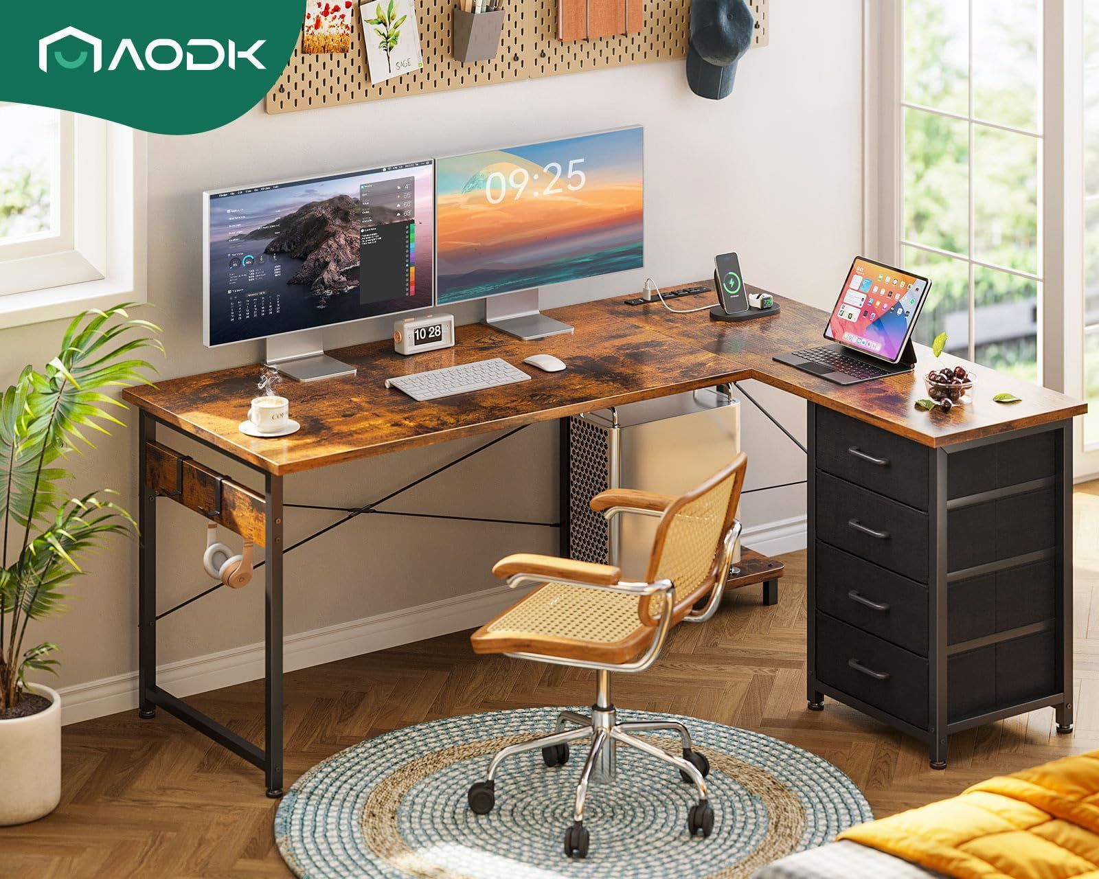 引き出し付き パソコンデスク