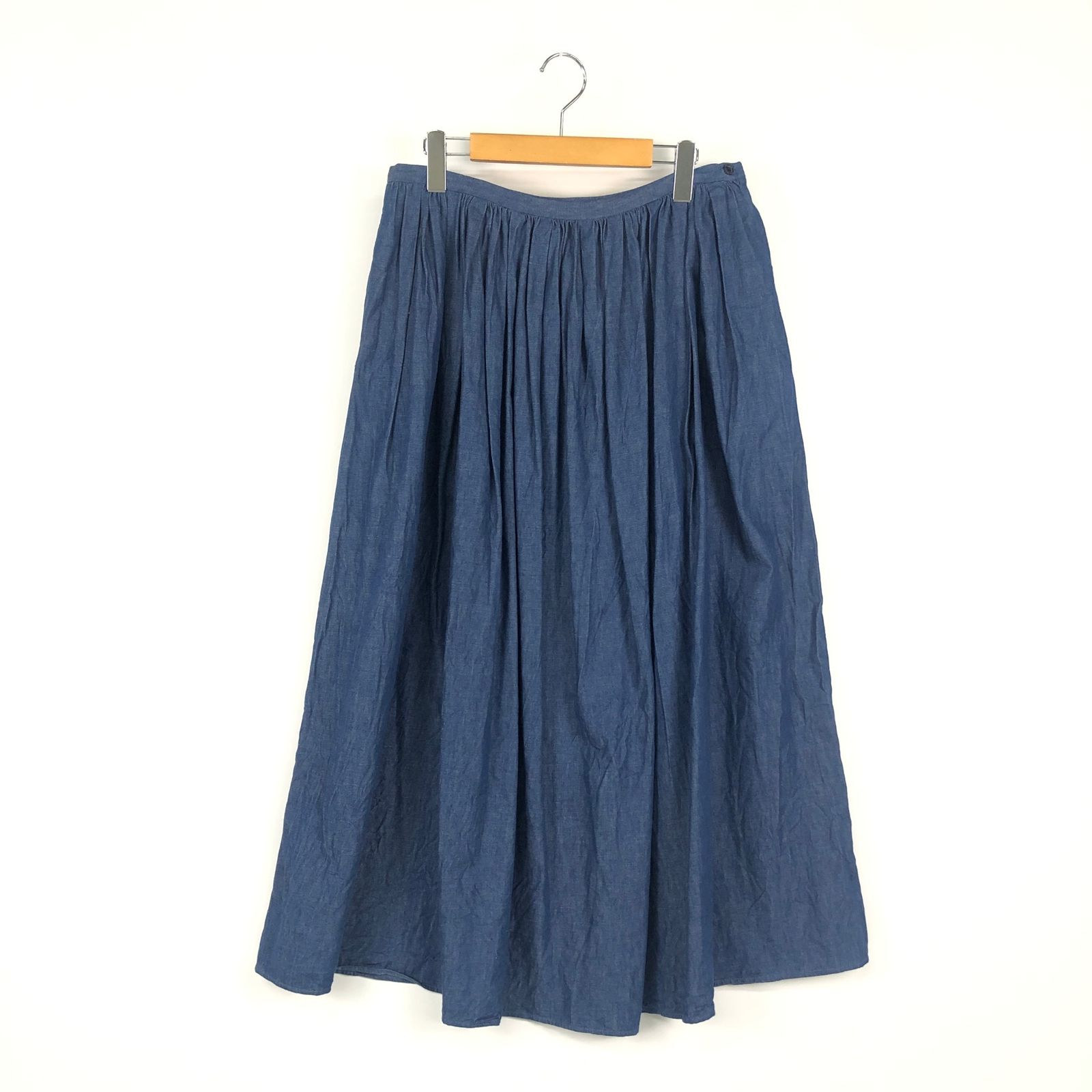 toujoursトゥジューデニムランダムプリーテッドマキシスカートサイズ2 TOUJOURS トゥジュー RANDOM PLEATED MAXI SKIRT ランダムプリーツ