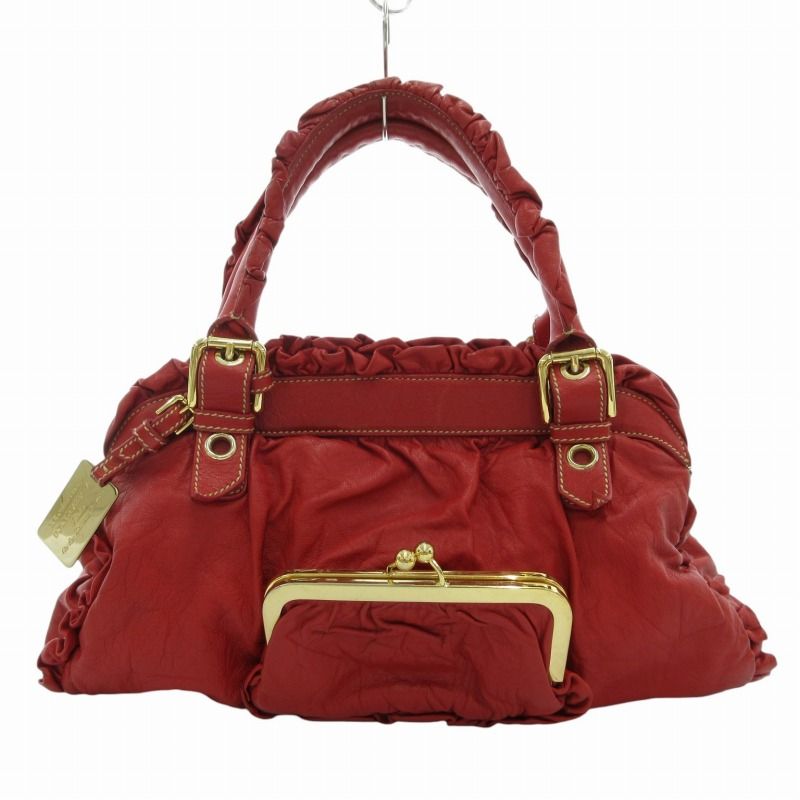 ドルチェ&ガッバーナ ドルガバ DOLCE&GABBANA ギャザーハンドバッグ  