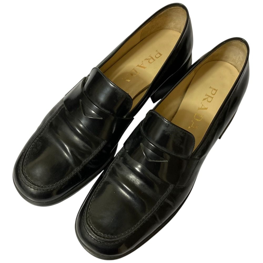 【定価10万円以上】PRADA プラダ レザーシューズ 39（25cm） PRADA プラダ MONOLITH モノリス スクエアトゥ ダービー レザー