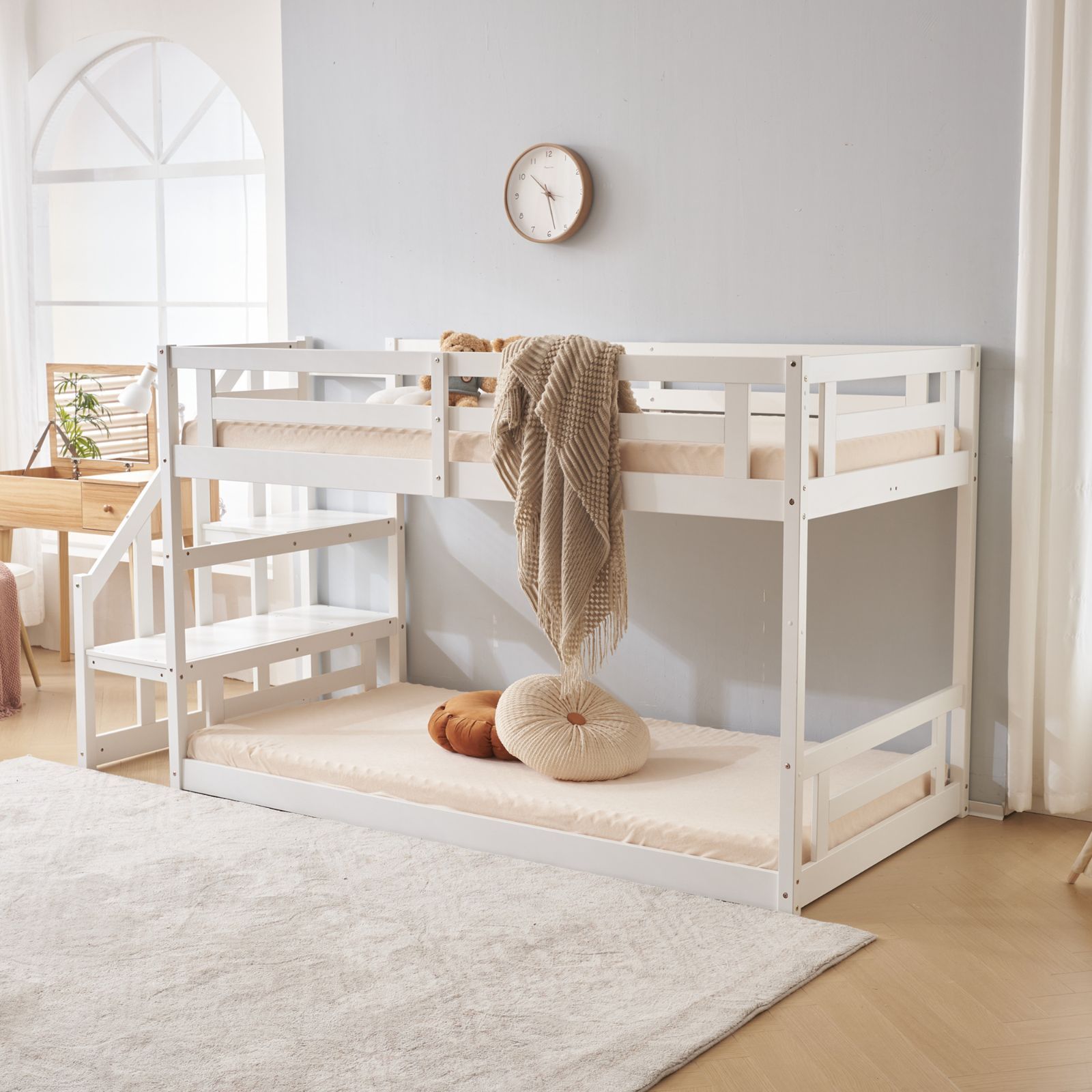 赤字！ロフトベッド パイプベッド 階段付き（S）収納 北欧風 オシャレ