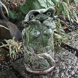 信楽焼 河童(大・メス) 縁起物のかっぱ置物 陶器カッパ やきもの しが