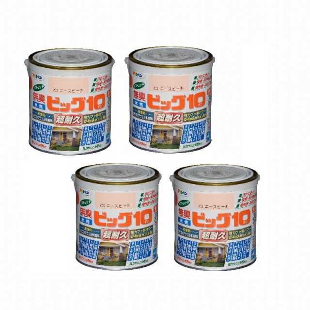 アサヒペン 水性ビッグ１０多用途 ０．７Ｌ ２０６ニースピーチ 4缶セット