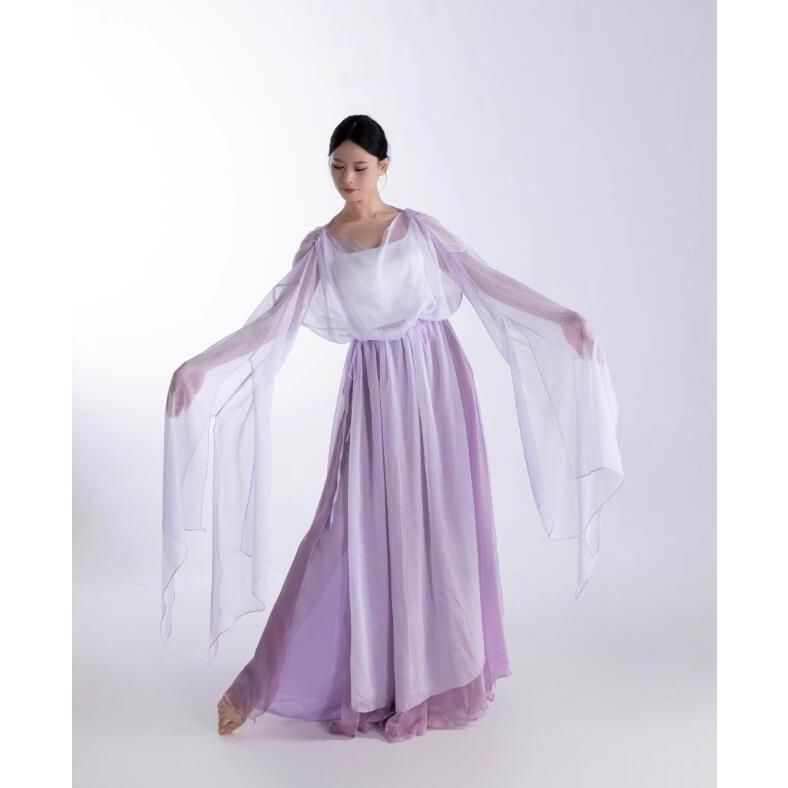 古典ダンス衣装 上下2点セット シースルーブラウス ガウチョパンツ 漢風 演出服 チャイナ服 フ 袖トップス ダンスパンツ ステージ衣装 BJ0903ML526