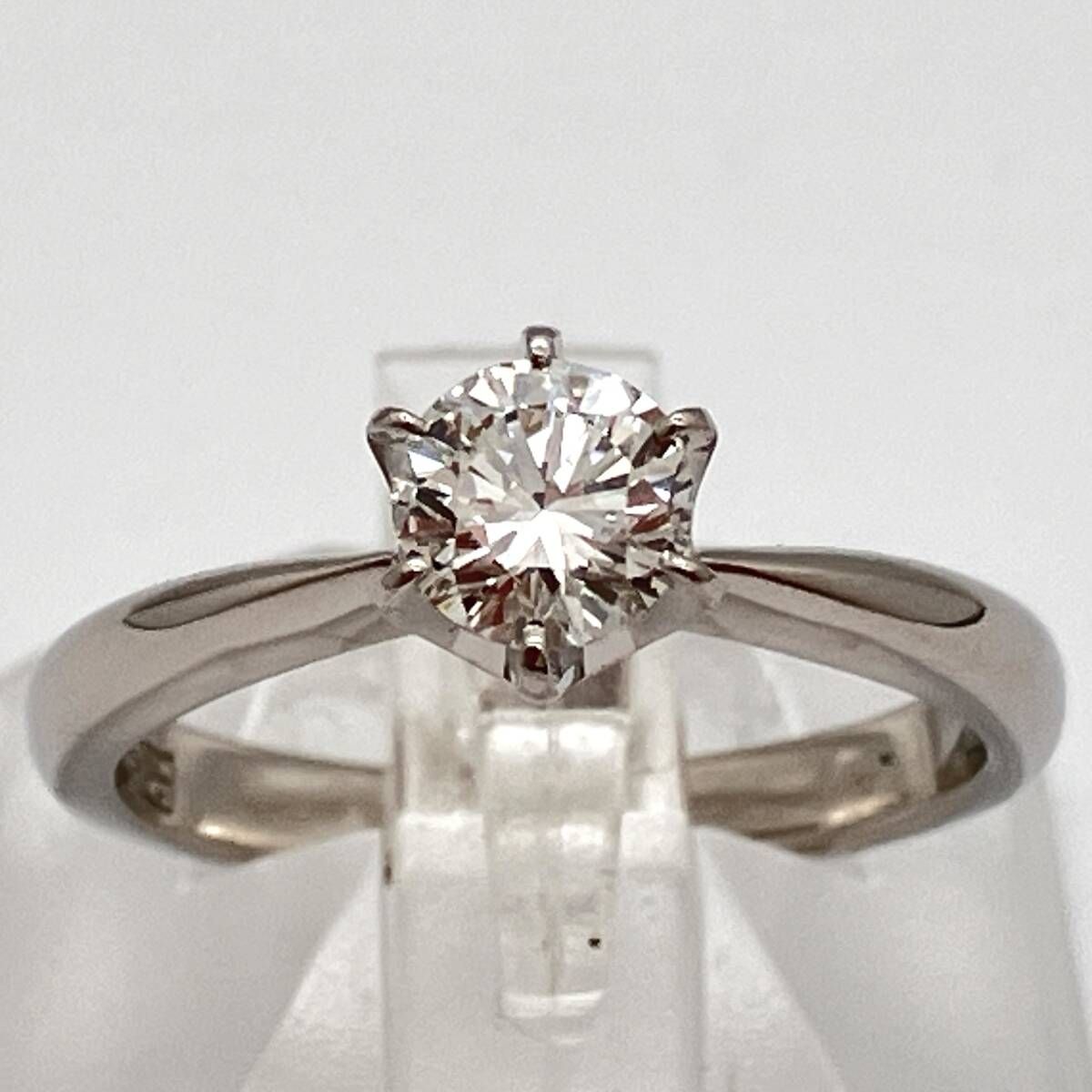 鑑定書付き Pt900 ＃10.5 ダイヤモンド 0.536ct 約4.6gプラチナ台 リング 10.5号 クリーニング済み