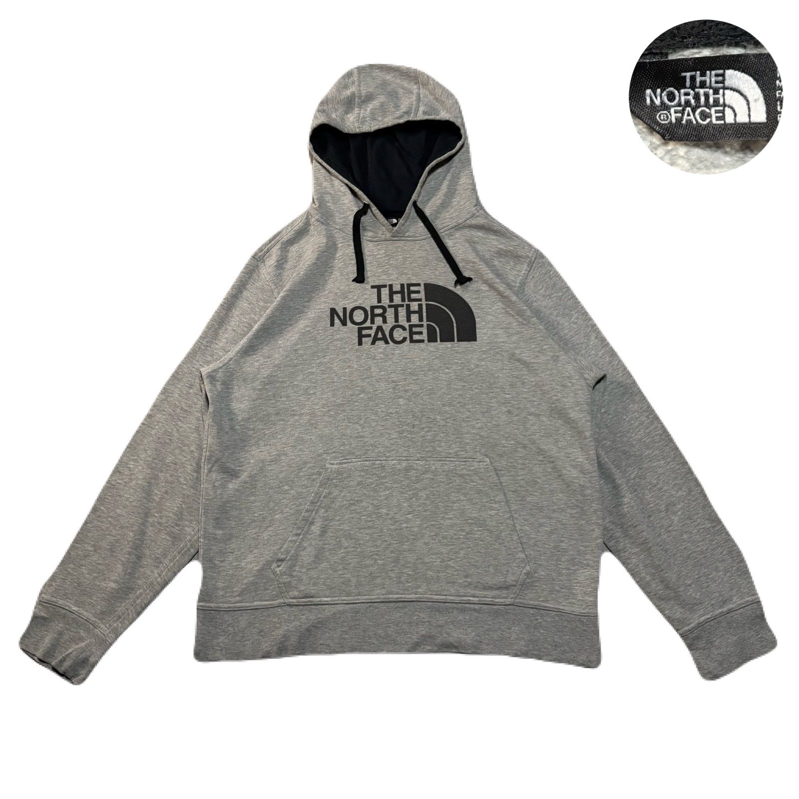 ノースフェイス ロゴプリント スウェットパーカー グレー L THE NORTH FACE パーカー 国内未発売 USAモデル FACE(ザ・ノース