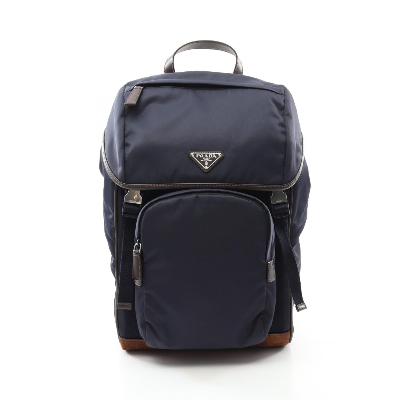 プラダ PRADA リュックサック バックパック 2VZ135384F0C1B ブルーカフェ ナイロン スウェード バックパック メンズ