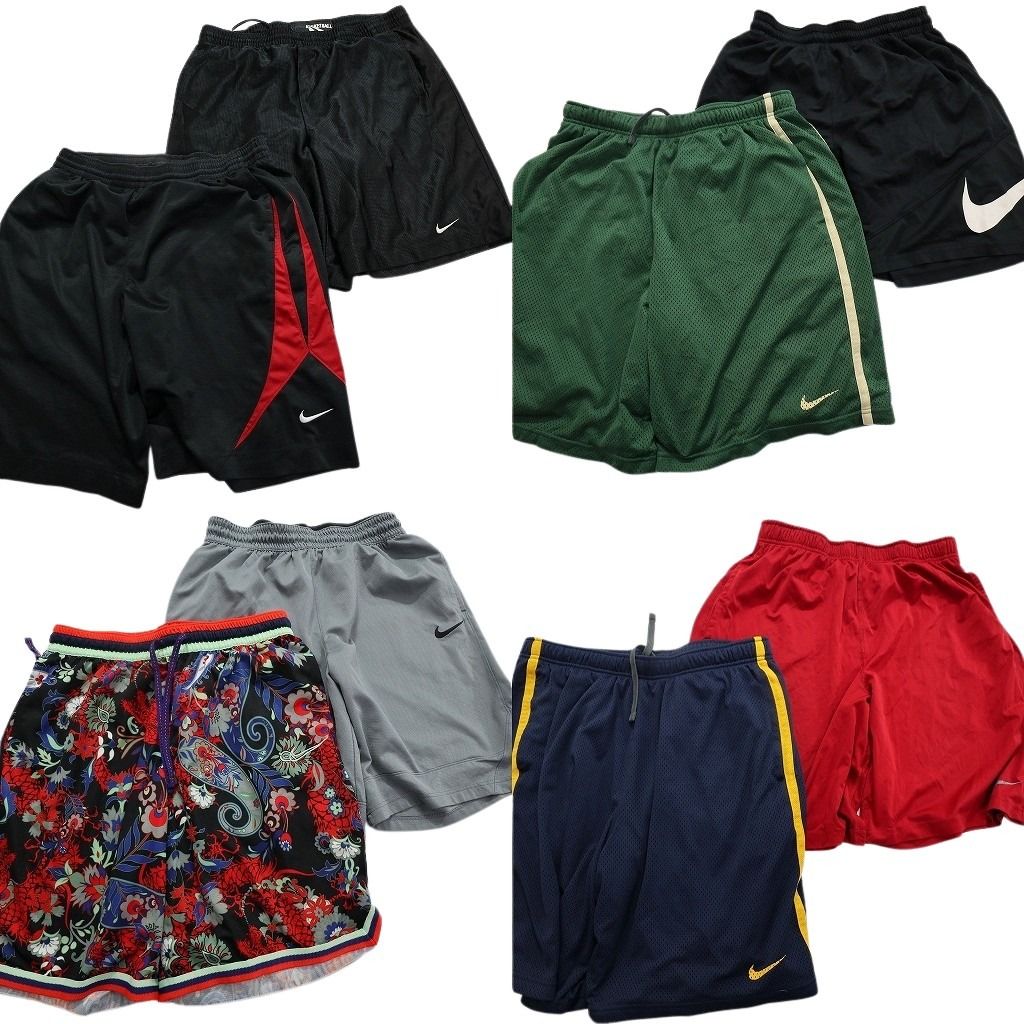 古着卸 ナイキ NIKE バスパン 8枚セット メンズ XL ワンポイント ライン系 イージーパンツ 古着 NA4753