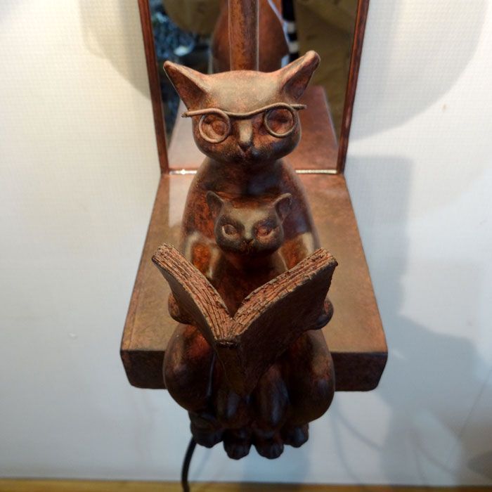 お取引 ☆新品 ウォールランプ 猫 ネコ ランプ 読書 親子ネコ 壁掛け