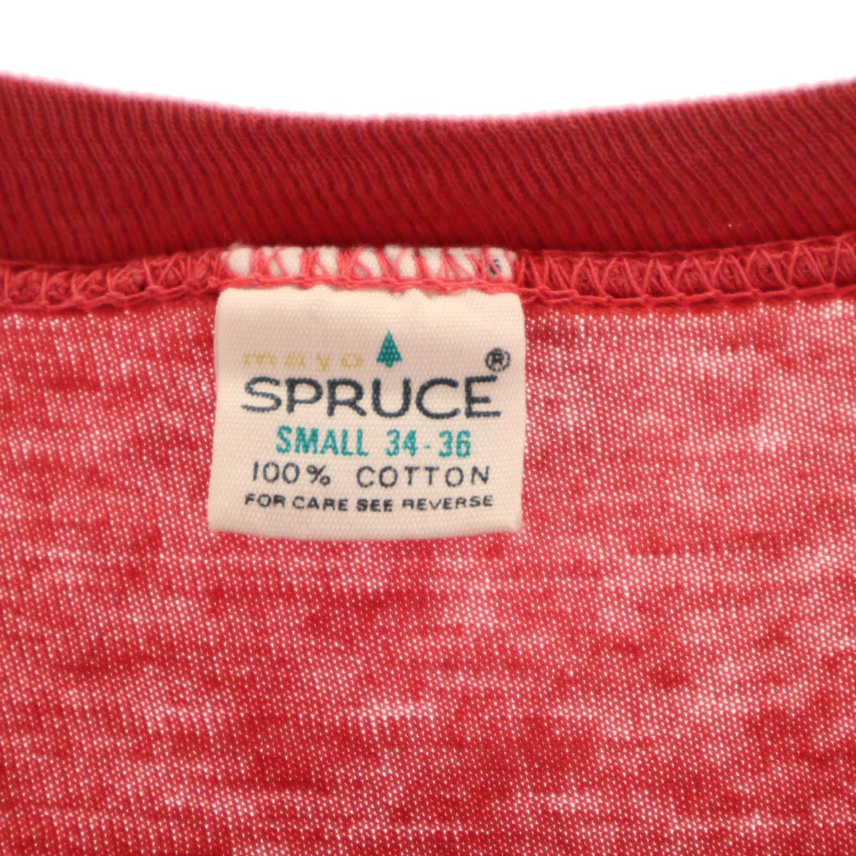 メイヨースプルース 70s USA製 ヴィンテージ 半袖 Tシャツ M レッド系 MAYO SPRUCE 裏起毛 レディース 古着 中古 メイヨースプルース 70s USA製 ヴィンテージ 半袖 Tシャツ M