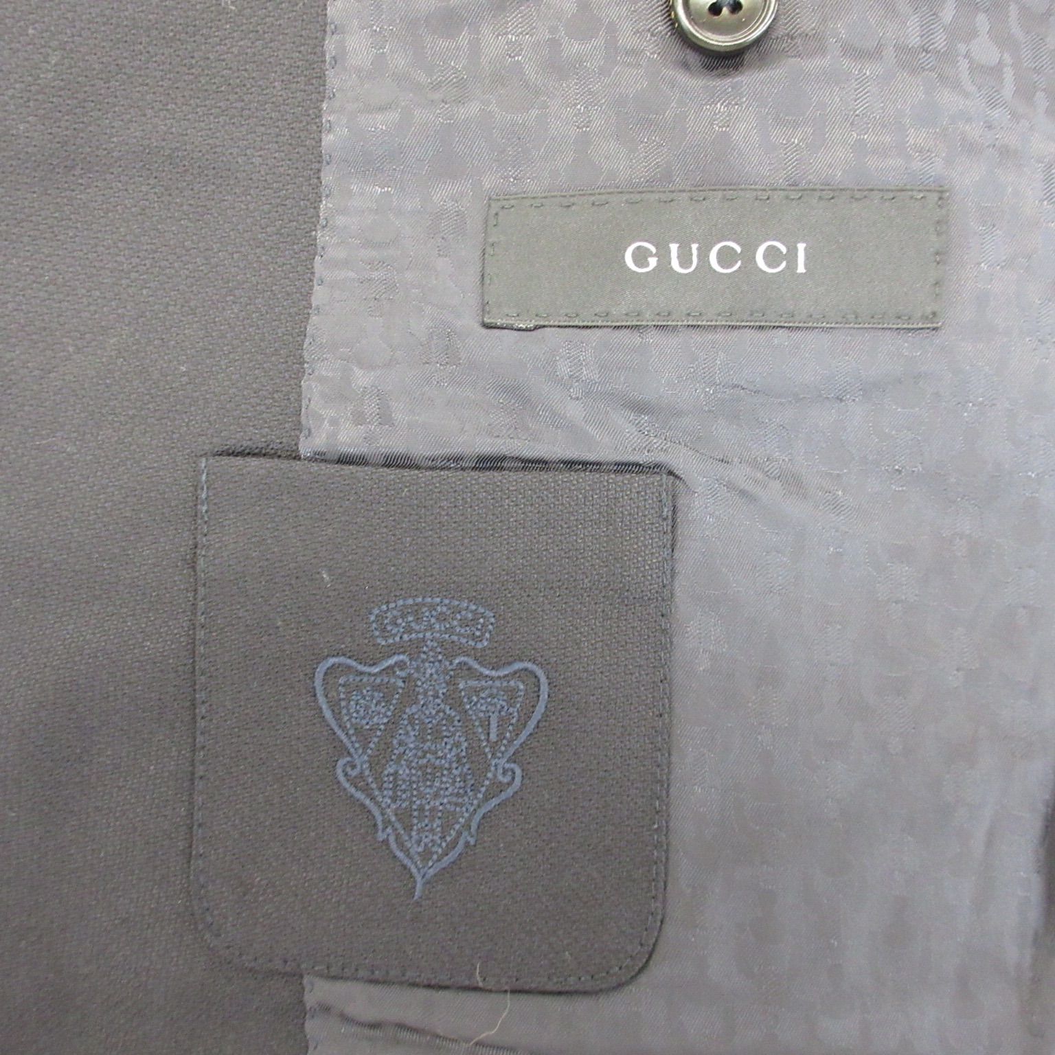 GUCCI(グッチ)/テーラードジャケット/BLACK×NAVY/LAINE/シルク混