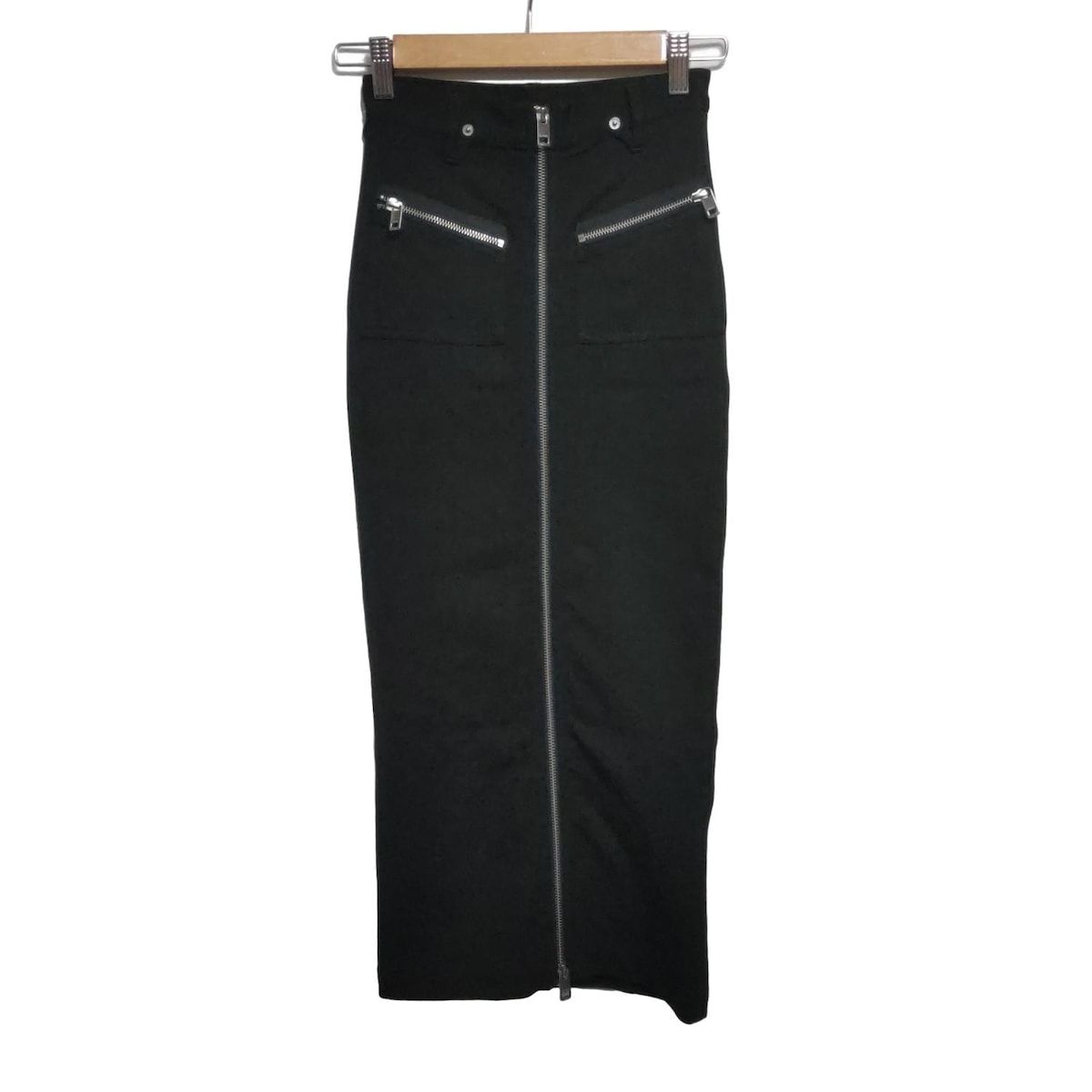 DIESEL ディーゼル ロングスカート サイズ23 レディース - 黒 ジップアップ