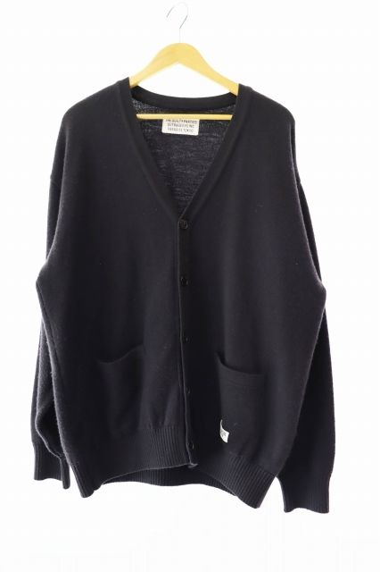 ワコマリア WACKO MARIA CLASSIC CARDIGAN クラシック ウール カーディガン L 黒 ブラック ブランド古着ベクトル AA ● 250416