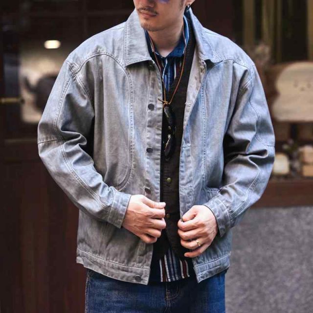 秋冬 コーデ メンズ 服 シンプル ファッション オシャレ 大人 かっこいい 大きいサイズ ストリート 紳士服 アメリカン レトロ ウォッシュ デニム ジャケット カジュアル ハンティング ジャケット