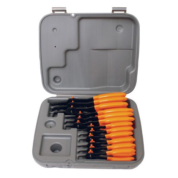 LANGTOOLS ラングツール スナップリングプライヤーセット 軸穴兼用 12本入 穴リング10〜76mm 3595
