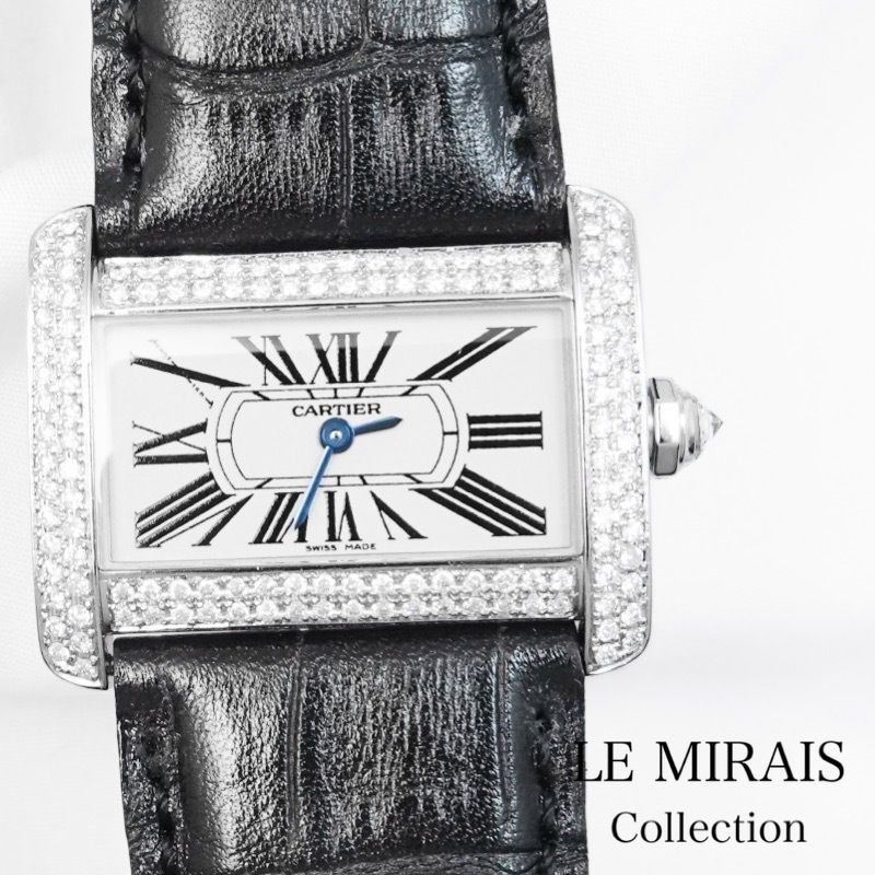 仕上済】カルティエ ミニ タンク ディヴァン SS ダイヤ SS SS  