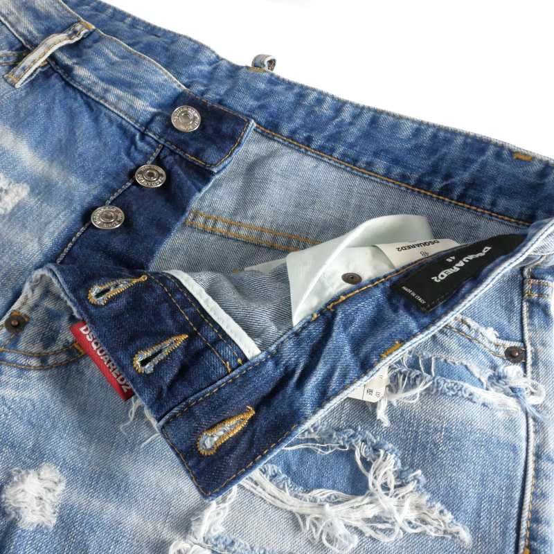 美品　DSQUARED2 ダメージデニムショートパンツ　サイズ44 インディゴ ディースクエアード DSQUARED2 23AW ダメージデニム ショート