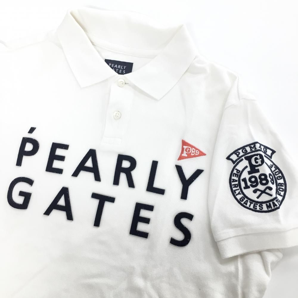 新品 パーリーゲイツ 半袖シャツ バックロゴ ホワイト Lサイズ（5） kbnet2019v2_rs35632