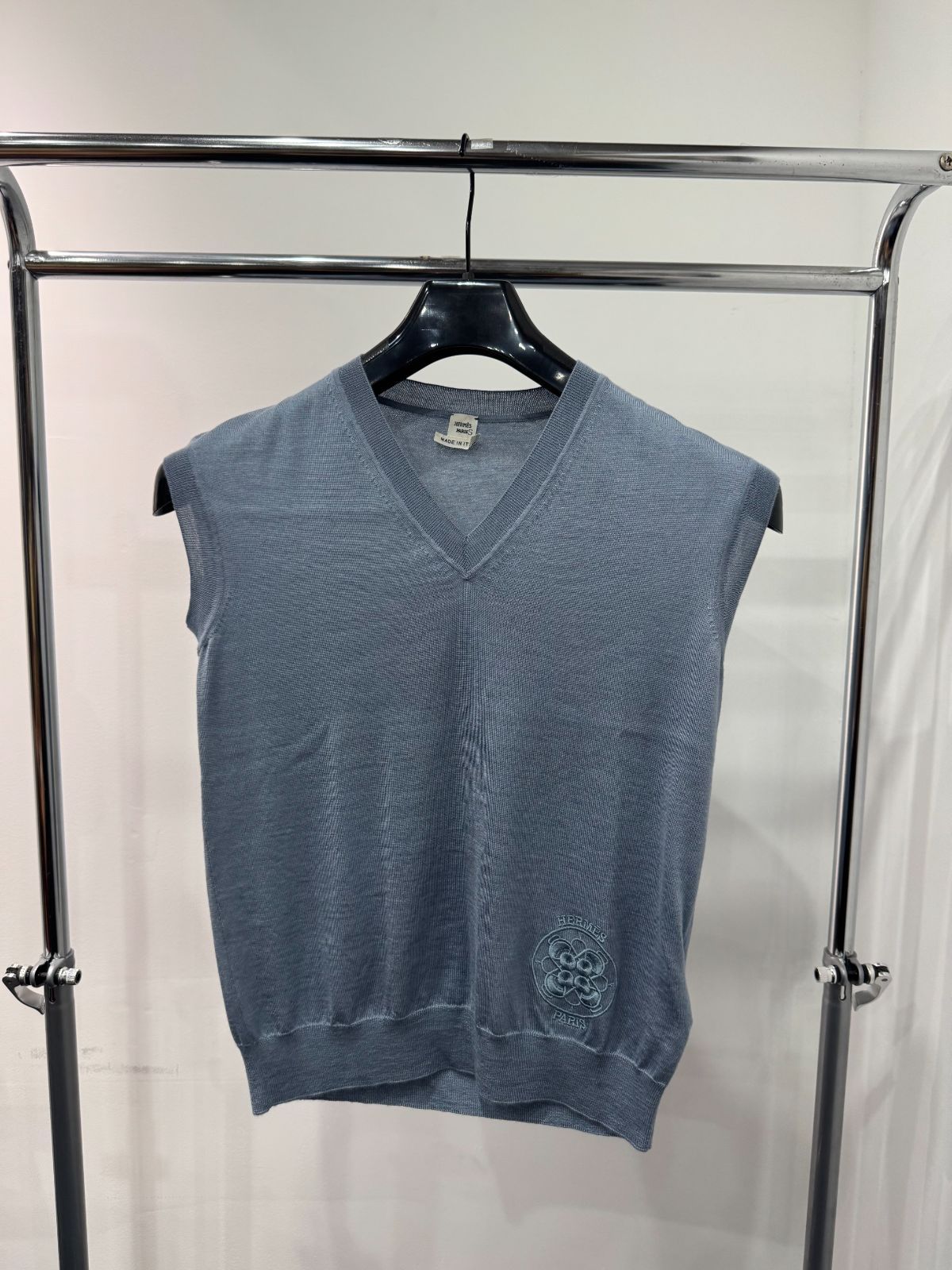 HERMES エルメス カシミヤ ロゴ刺繍 ニットベスト カシミア トップス D25073205