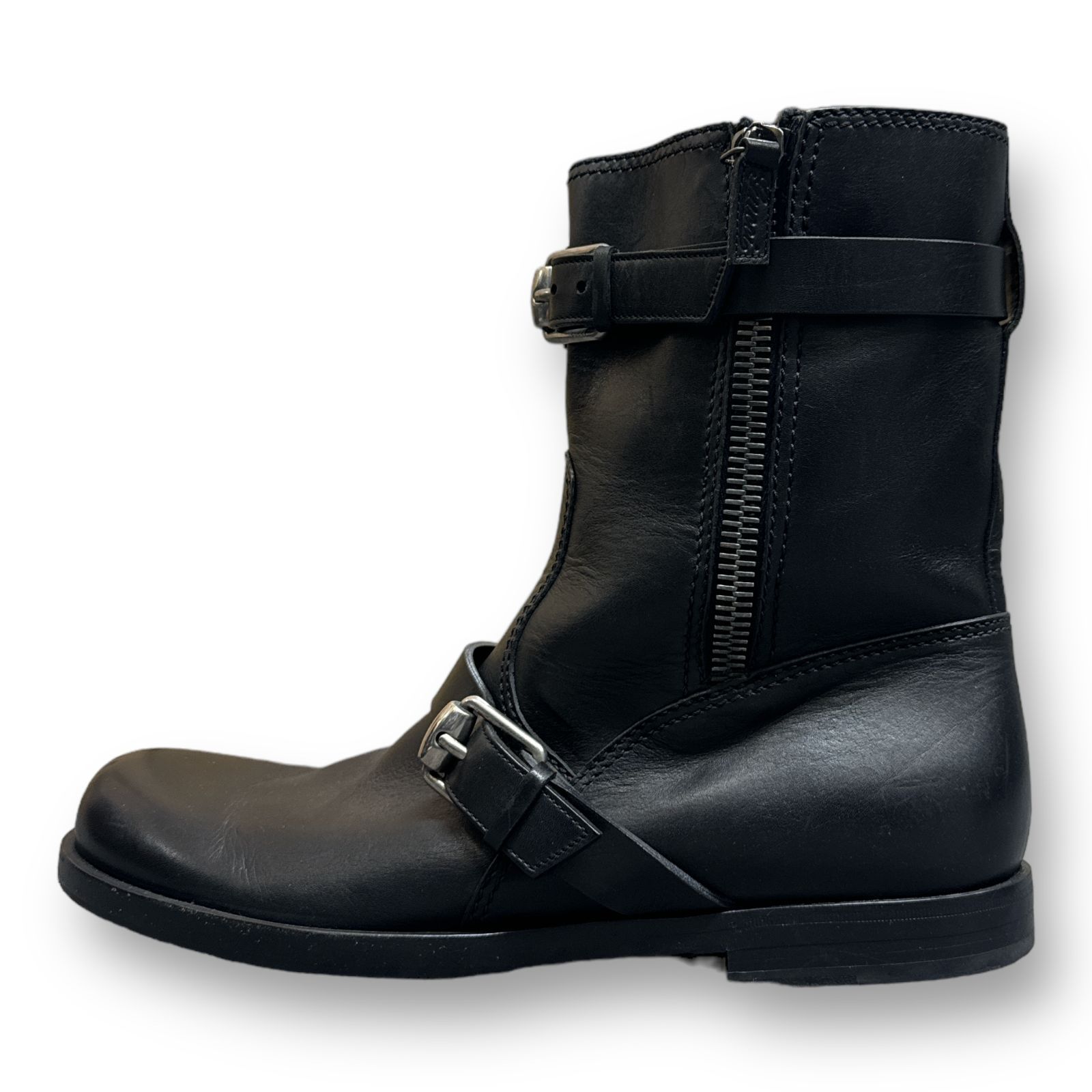 GUCCI サイドジップ レザー エンジニアブーツ 250484 ブラック 9 GUCCI サイドジップ レザー エンジニアブーツ 250484 ブラック 9