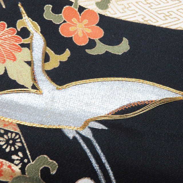 【着物と帯 時流】426y◆仮仕立て 未仕立て女の子着物◆金駒刺繍 百貨店取扱品 黒留袖 着物 中古 リサイクル 未仕立て 仮絵羽 フォーマル 金駒