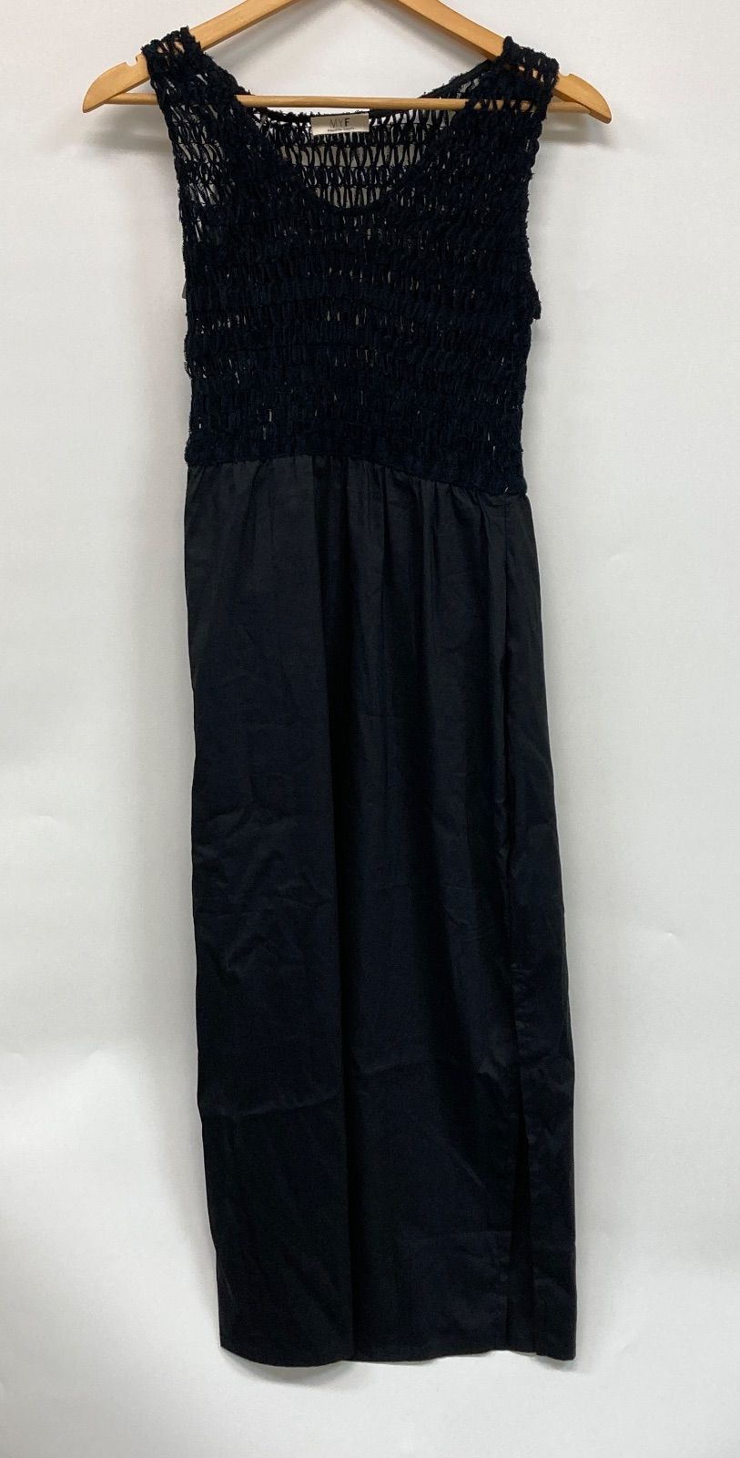 MYF FAUSTA SANTI マイエフファウスタサンチ ワンピース ロングワンピース ノースリーブ ブラック レディース 42サイズ CT1782