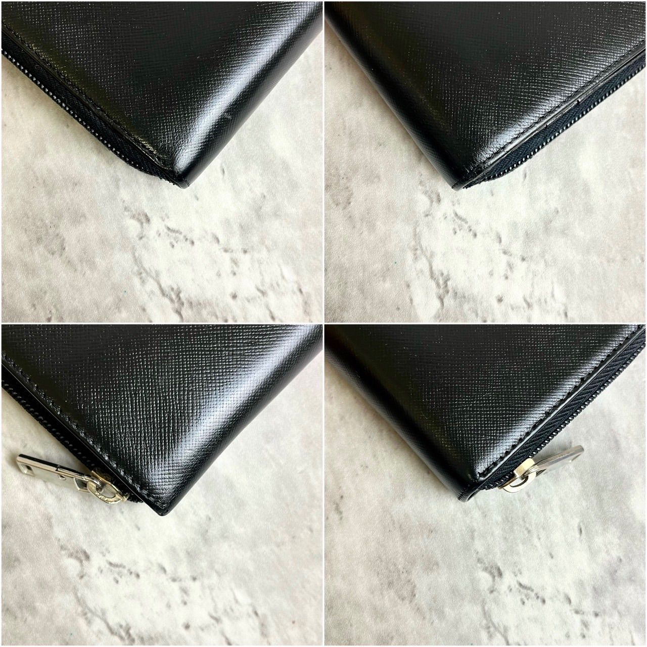 ✨良品✨ PRADA プラダ 二つ折り財布 ラウンドファスナー コンパクト 