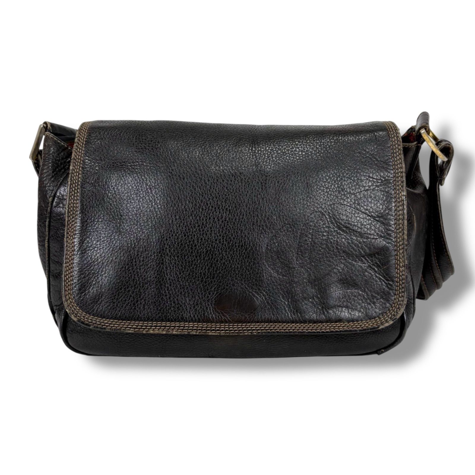 ロエベ　黒 レザー ショルダーバッグ ロエベLOEWE レザーショルダーナイロンメッセンジャーバッグ 黒