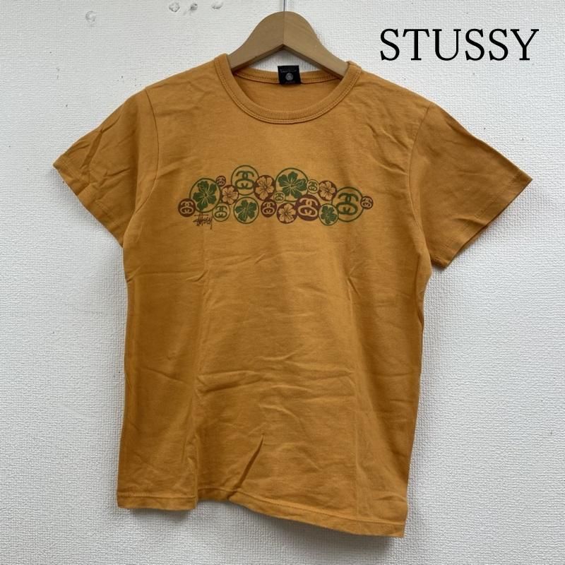 STUSSY ステューシー Tシャツ 半袖 90s ハイビスカス Hibiscus SSリンク ロゴ プリント 半袖 Tシャツ