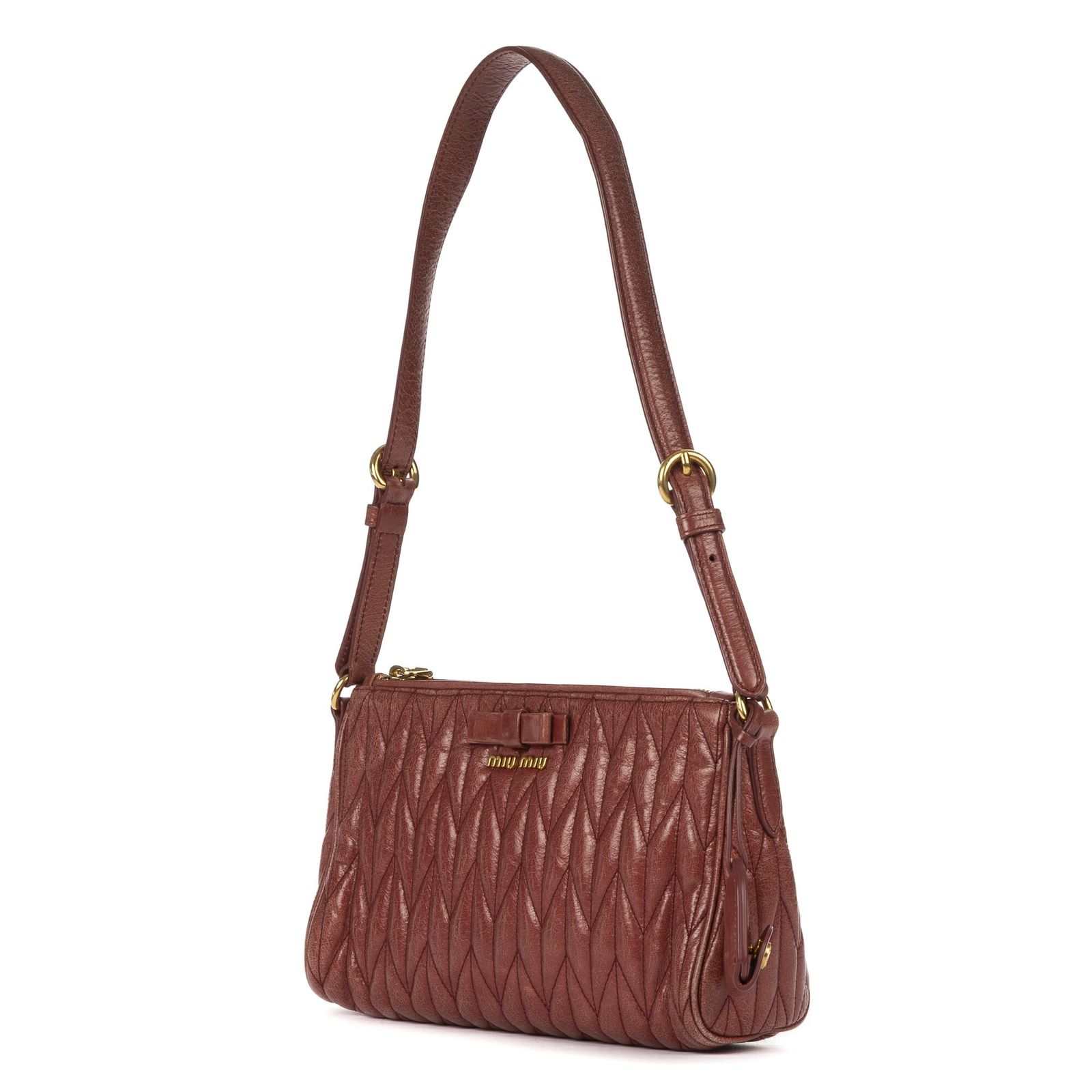 MIU MIU ミュウミュウ小クロスボディベサスブルイエール ピンクヴィテッロ シャインA