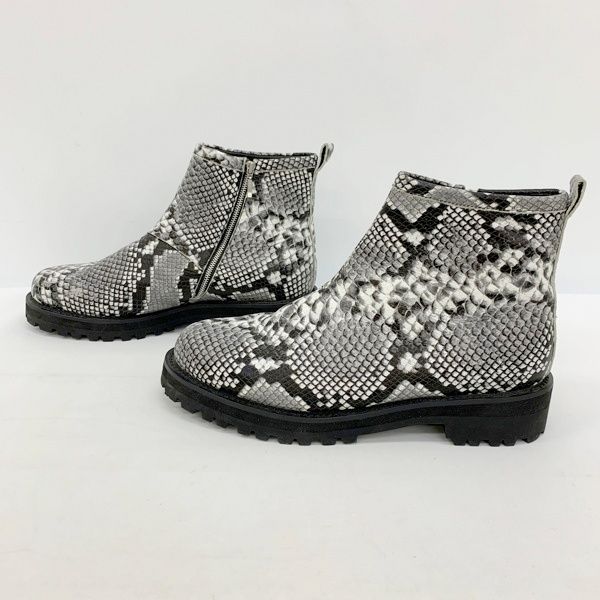 超美品 レア HARE パイソン柄 ショートブーツ レザー サイドジップ 厚底 HARE パイソン柄 ショート ブーツ シューズ レザー サイドジップ 厚底
