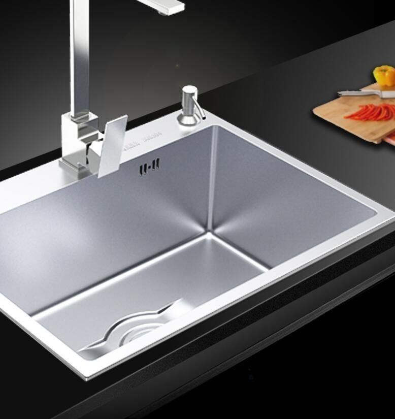 特売 高品質キッチン用品 ステンレス製流し台 台所 1槽シンク 食器洗いシンク 野菜シンク 肥厚大容量 便利 60*45*22CM