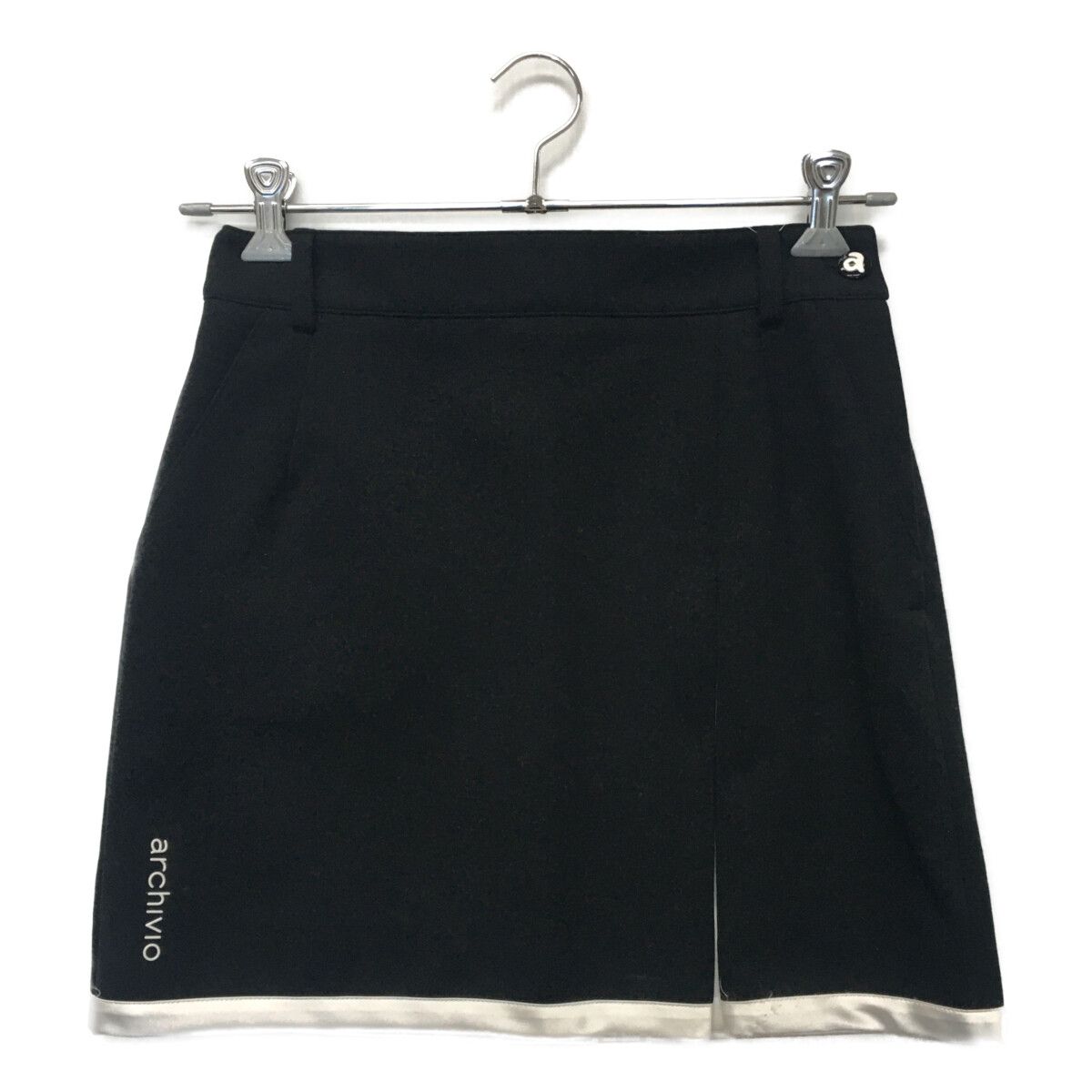 USED！アルチビオ archivio ゴルフ スカート 36 ボーダー ホワイト