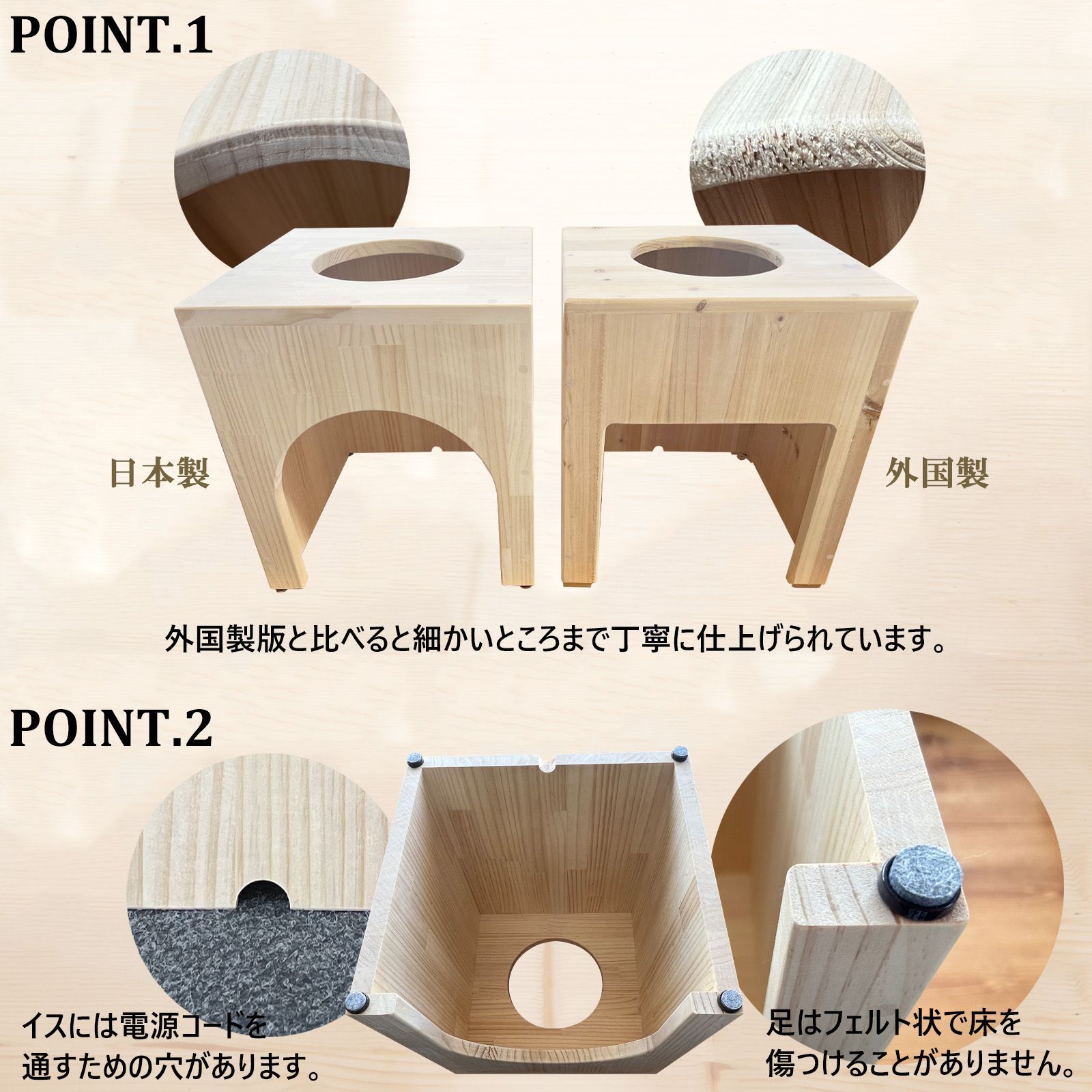 温楽 よもぎ蒸しセット 5品 日本の家具職人の手作り 椅子 韓国産 天然