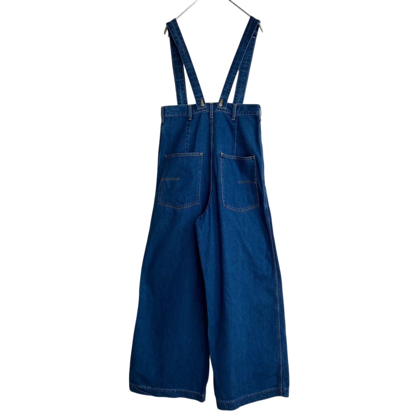 GEMINI 2025SS サスペンダーデニムパンツ F ブルー Whim Gazette ウィムガゼット ゲミニー ワイドデニムパンツ コットン WGZ1041102A0015